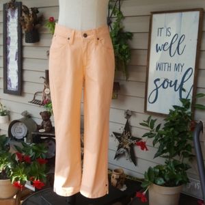 AURA ♡ Gorgeous Vintage Thick Cotton Peachy Orange Cropped Pant Capris 2P Avg